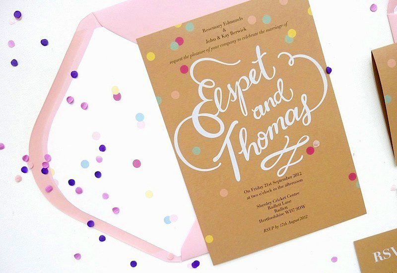 confetti in wedding invitations