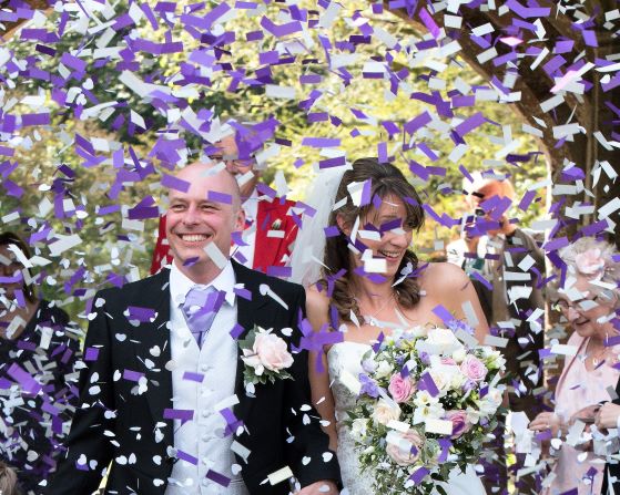 White Wedding Confetti Choose the amount & cones? Love Hearts Bio Degradable 